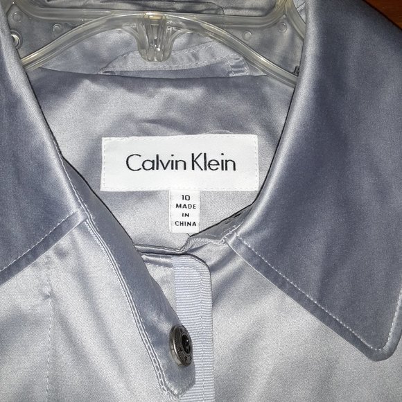 Calvin Klein light grey trench coat size 10 - Picture 7 of 9